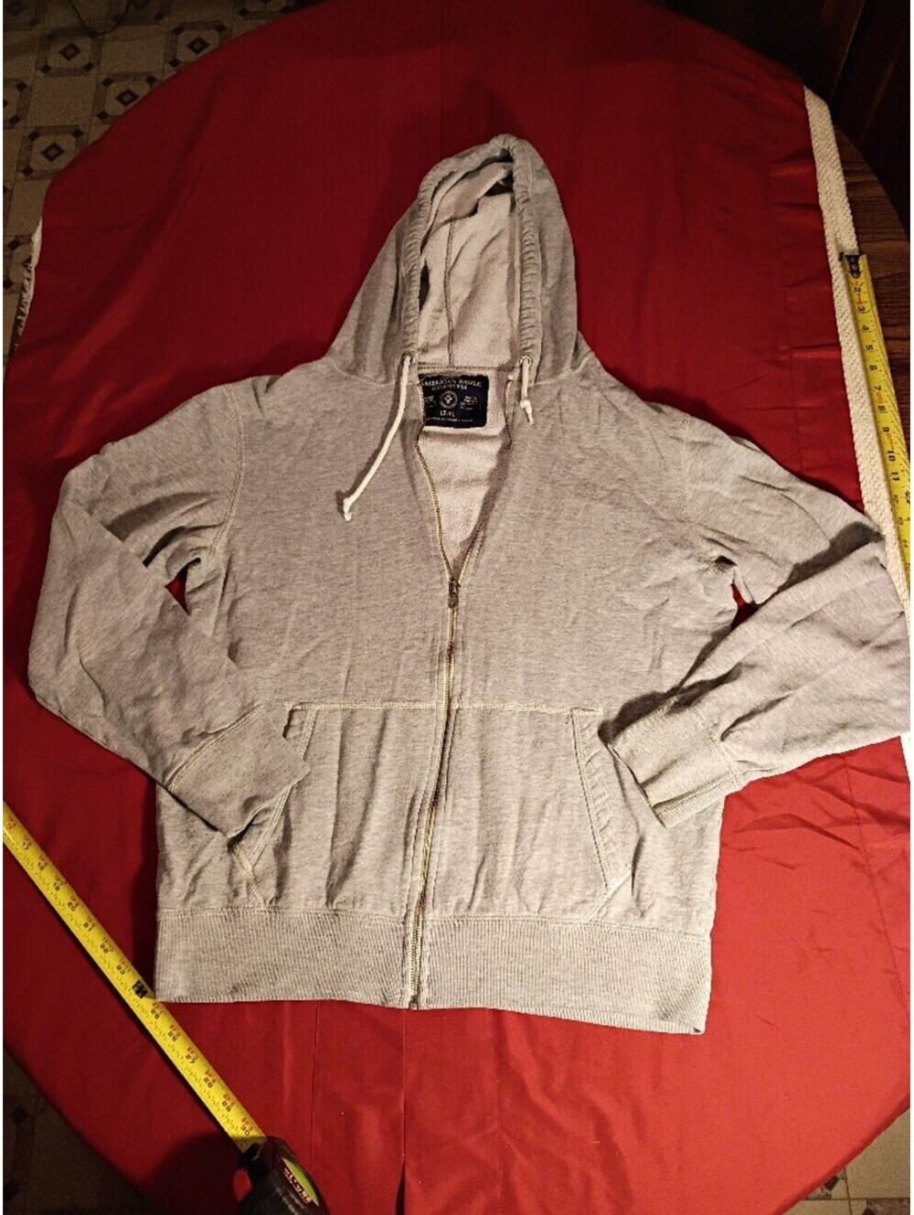 American Eagle Outfitters Light Gray Full Zip Hoodie LT/GL